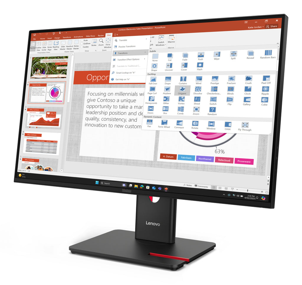 Écran LED 27" Full HD 120 Hz Lenovo ThinkVision T27-40
