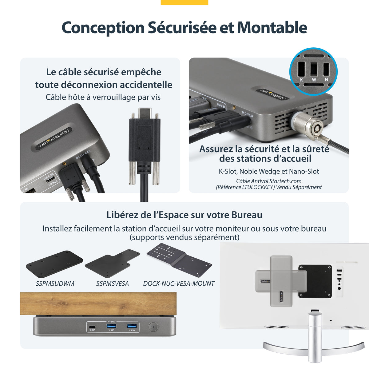 Station d'accueil USB4/Thunderbolt 4/5 - 2 écrans DP - 100W