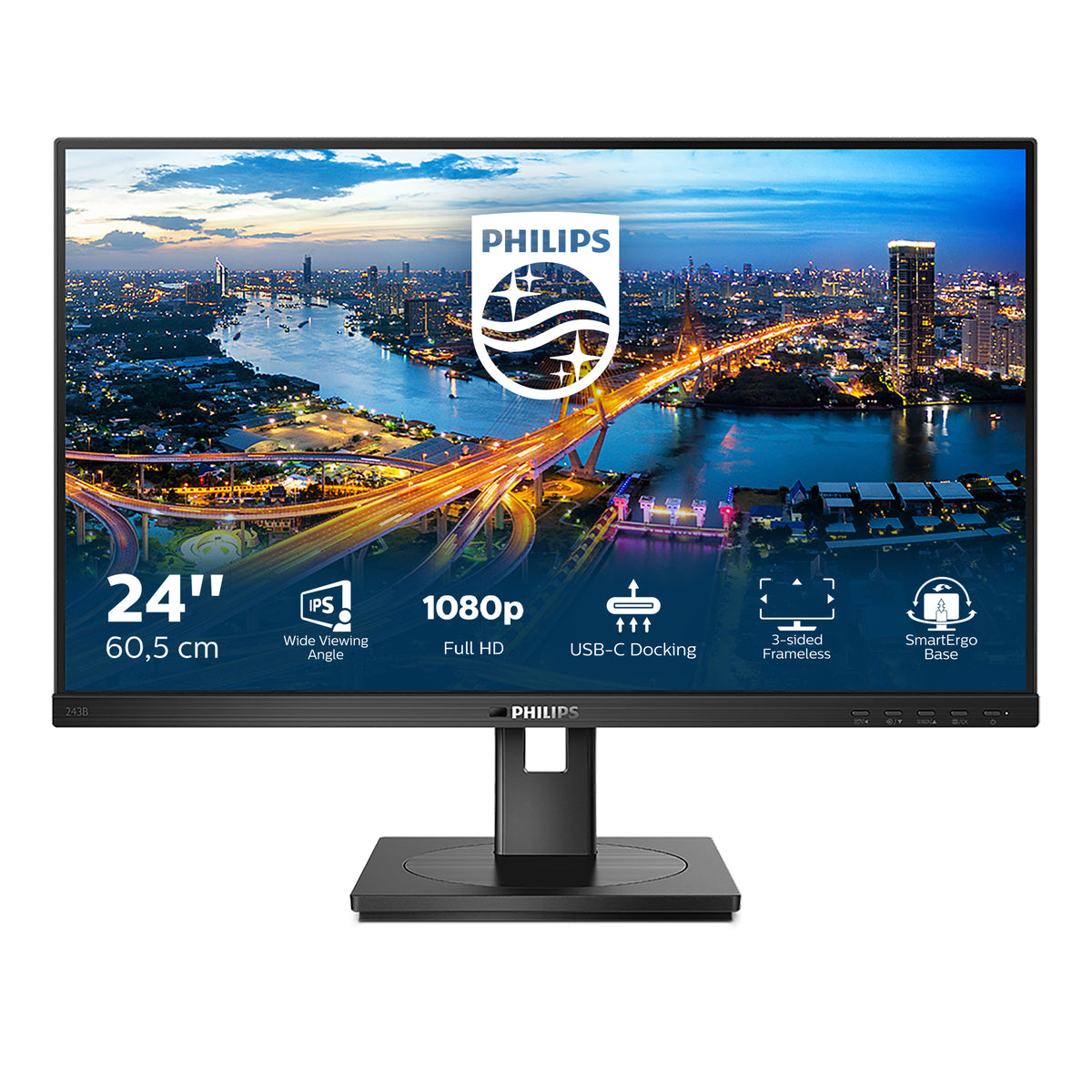 Écran Philips 24" Full HD IPS 75Hz - HDMI/USB-C - 243B1